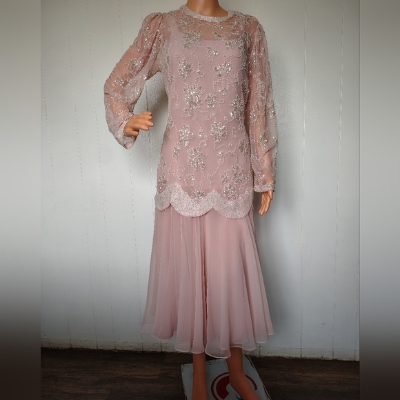 Dresses & Skirts - Jack Bryan 1970 Vintage Party Dress Pink Size 14